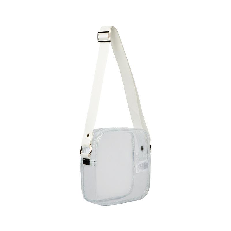 Amazon Transparent PVC Facial Cleanser Skincare Storage Bag Shoulder Square Crossbody Cosmetic Bag Waterproof Wash Bag