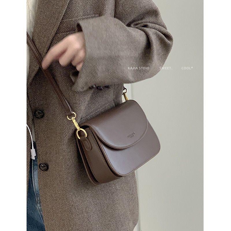 advanced texture bag for women 2024 new all-match fashionable all-match retro style fashionable small square bag solid color shoulder messenger bag