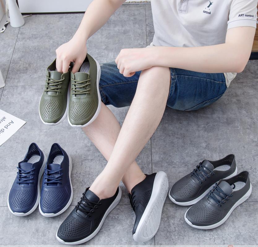 Hole Shoes Men Women Hiking Casual Sneakers Slip-on Lace-up Flat Outdoor Sports Casual Shoes
