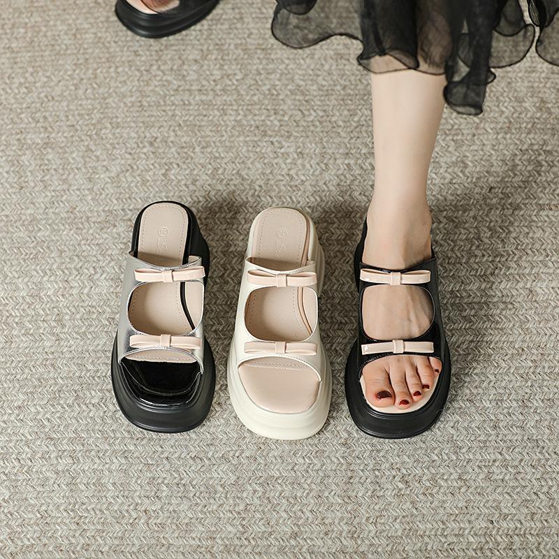 french style dress black platform sandals small all-matching platform shoes niche sandals women's shoes summer outdoor wear