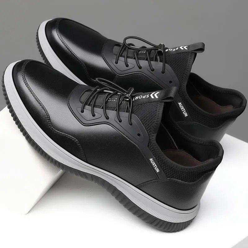 casual leather shoes men's sneaker korean style all-matching comfortable casual shoes lace-up british style trendy shoes men