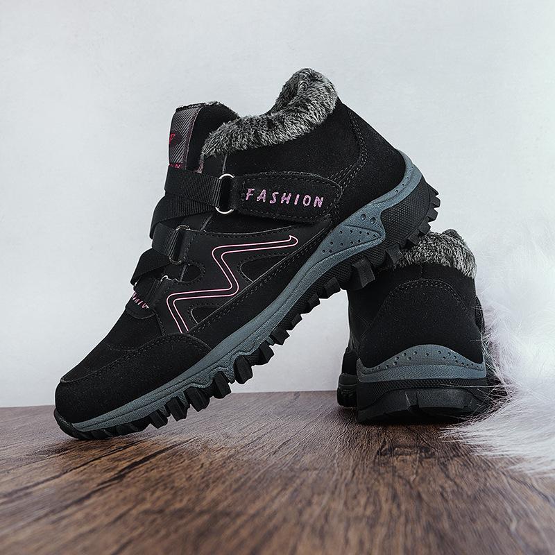 snow boots women 2024 winter new cotton shoes outdoor casual shoes platform women's shoes fleece-lined warm lovers shoes