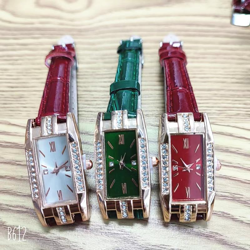 Small Green Watch Graceful Online Influencer Hot Sale Live Broadcast Drainage Diamond Small Square Watch Women's Watch Wholesale Belt Quartz Watch Women
