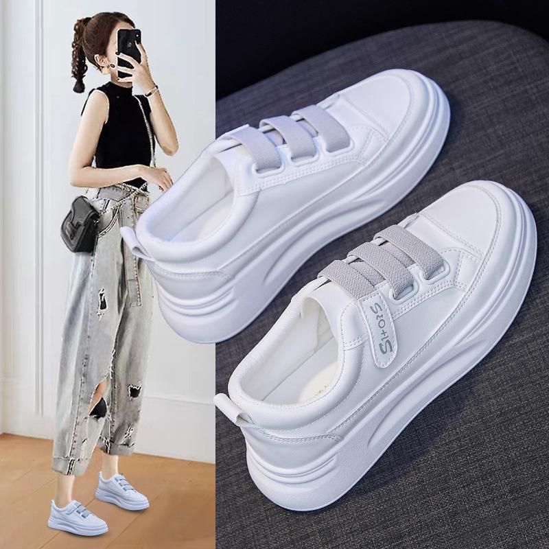 Velcro White Shoes for Women 2024 Spring New Korean Style Student Running Board Shoes for Women Ins Breathable Women's Shoes Sh01
