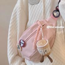 canvas casual bag for women 2024 new fashion messenger bag summer sports chest bag minority all-match ins waist bag