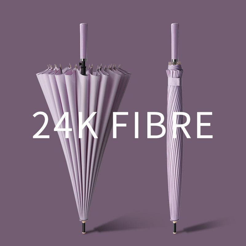 umbrella 24 bone self-opening umbrella large long handle umbrella umbrella for two persons color matching handle simple artistic straight bone umbrella factory wholesale