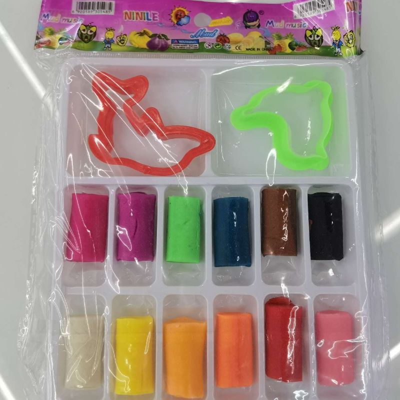 3色粘土软淘泥土陶泥软陶泥粘土桶装橡皮泥55