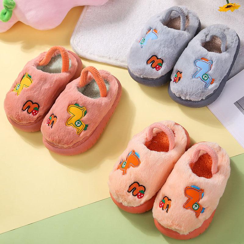 children's cotton slippers new home non-slip boys' and girls' baby slippers cute cartoon warm children's slippers winter