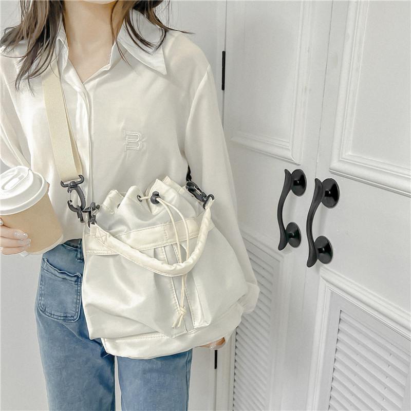 summer cool shoulder messenger bag casual drawstring miumiu bag large capacity lightweight tote nylon bucket bag for women