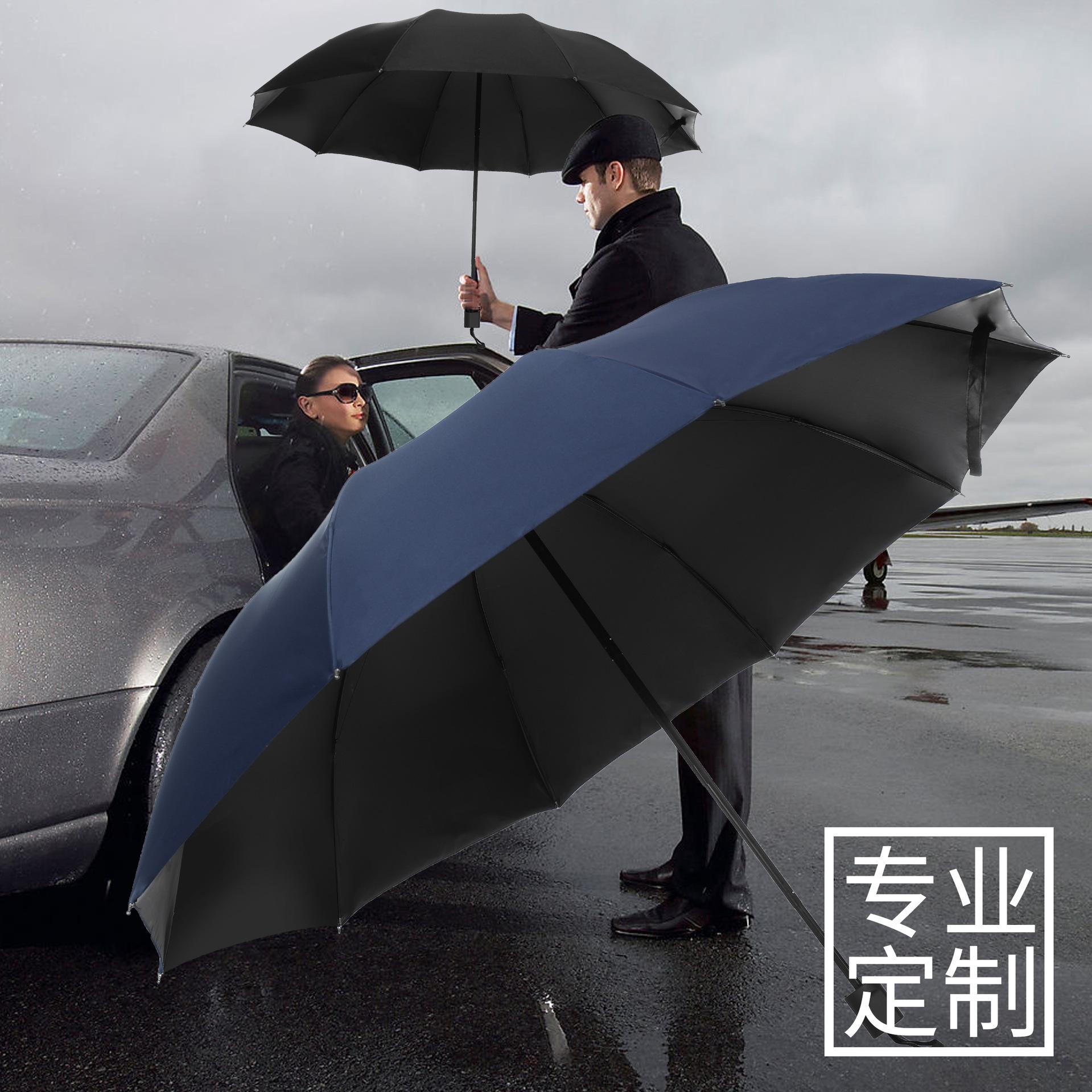 double oversized men's business sunshade advertising umbrella umbrella custom large dual-use sun three fold parasol thumbnail