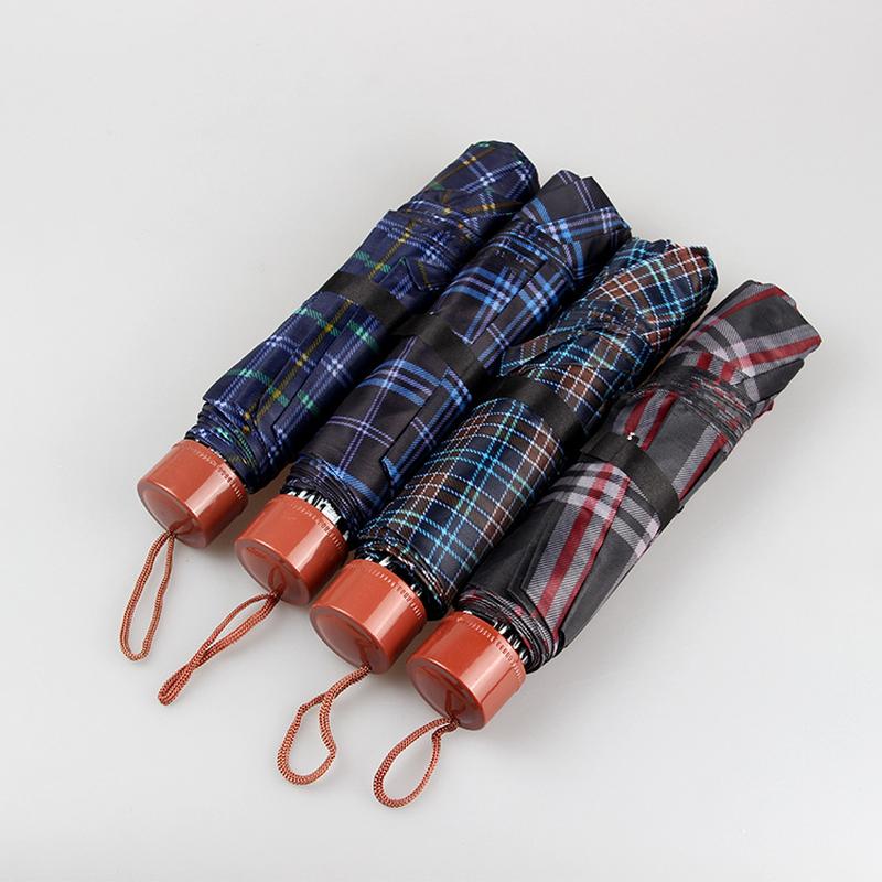 factory wholesale three fold collapsable pole plaid umbrella creative sunny umbrella mini portable sun umbrella sunshade