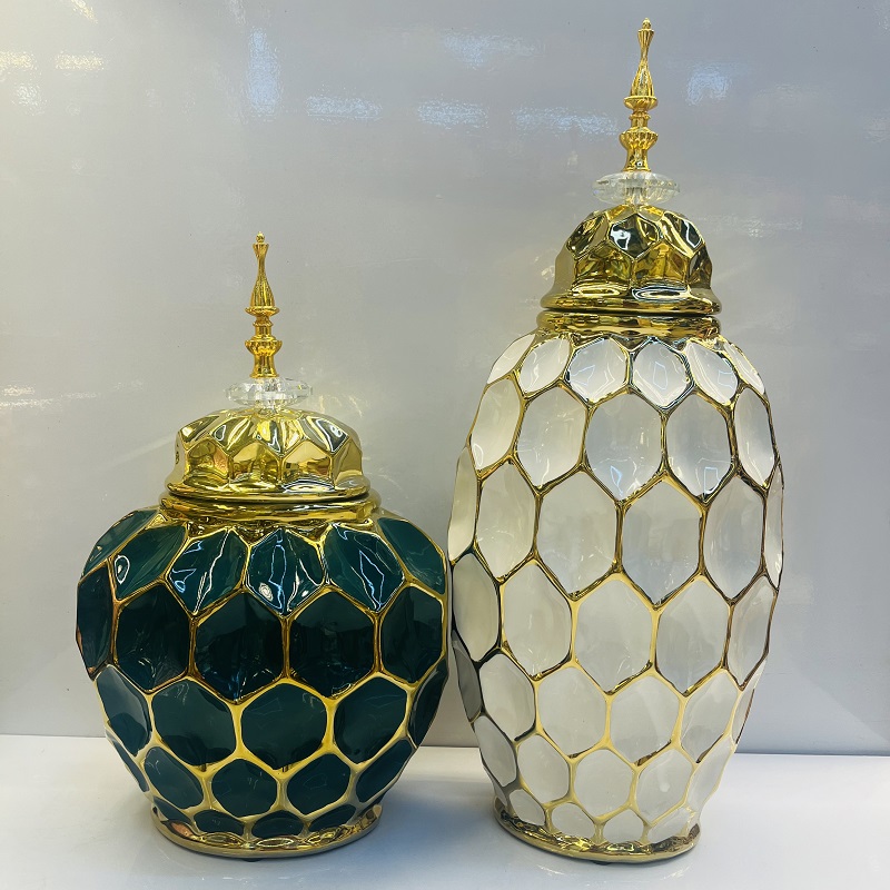 Large grid ceramic vases, Nordic modern American style living room decorative items, flower arrangements, flower vases, home decorative items, vase ornaments, ceramic vases, soft decorative items, wholesale vases, vase ornaments, plain vases for the entrance hall, vase arrangements Specification image