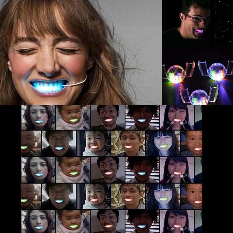 halloween tooth socket hot-selling luminous dentures tpr flexible glue b station same flash led trick toy novelty funny