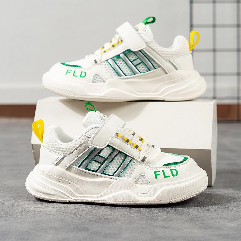 girls' shoes 2023 summer hollow-out single mesh breathable casual shoes children sneaker boy's sneakers medium and large kids shoes