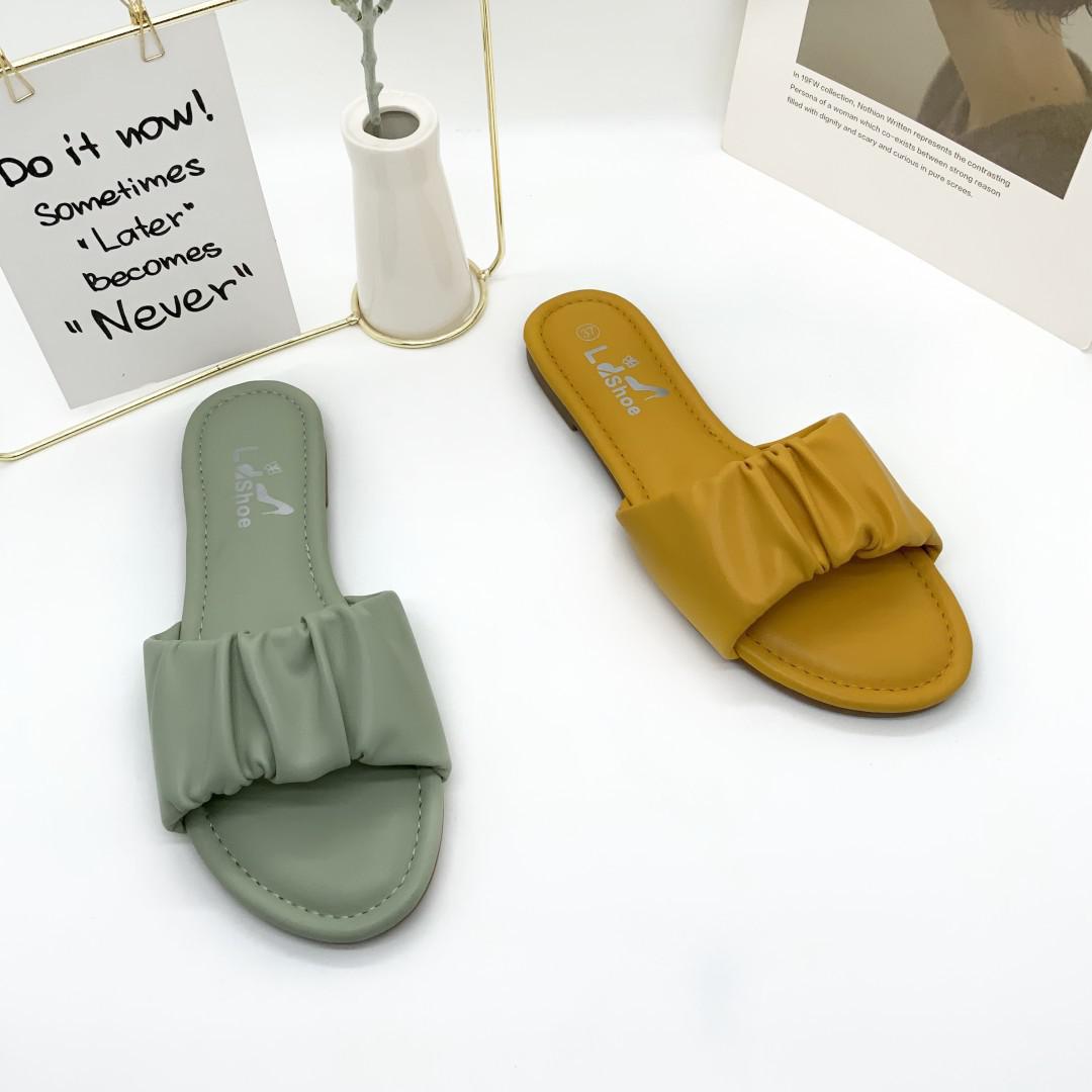 Foreign Trade Flat Slippers Women's Summer New Women's Slippers Solid Color Minimalist Sandals Simple Guangzhou Handcraft Shoes