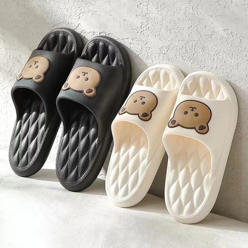 2023 Simple Slippers Women's Summer Poop Feeling Outdoor Indoor and Outdoor Casual Beach Word Men's Couple Slippers Women