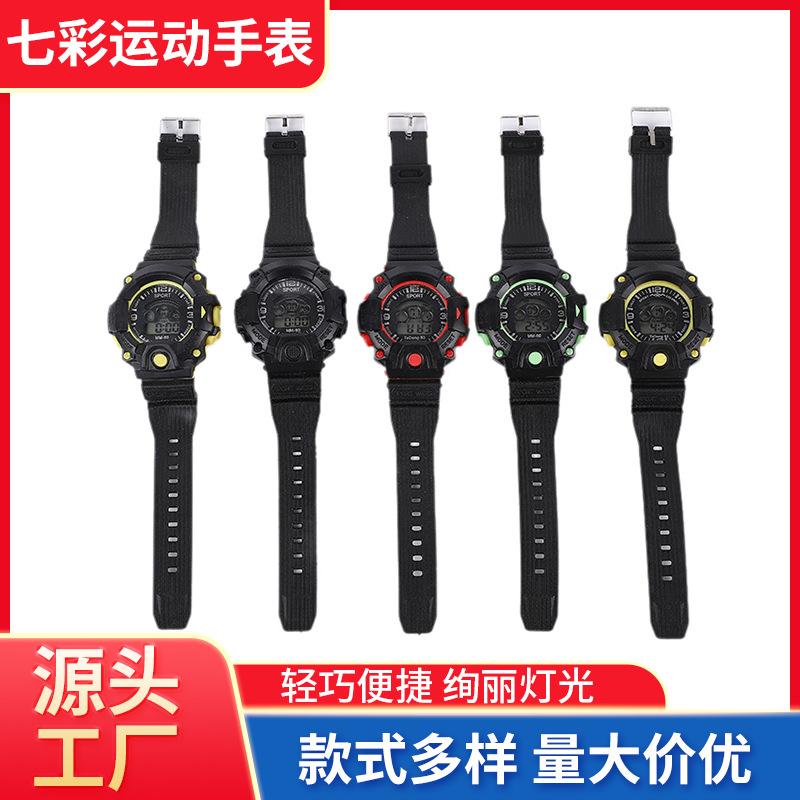 new led sports student fashion timing watch men's cool luminous women's multi-function multi-color edge children's watch