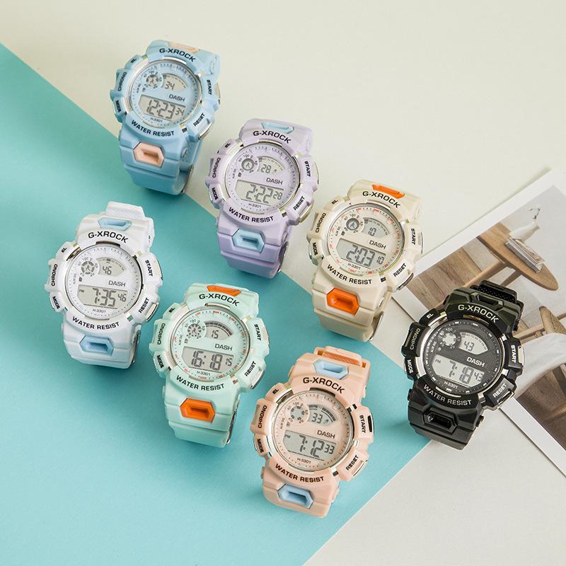 Dash 3301 Waterproof Boxed Electronic Watch Student Unicorn Trendy Sports Timing Watch Luminous Alarm