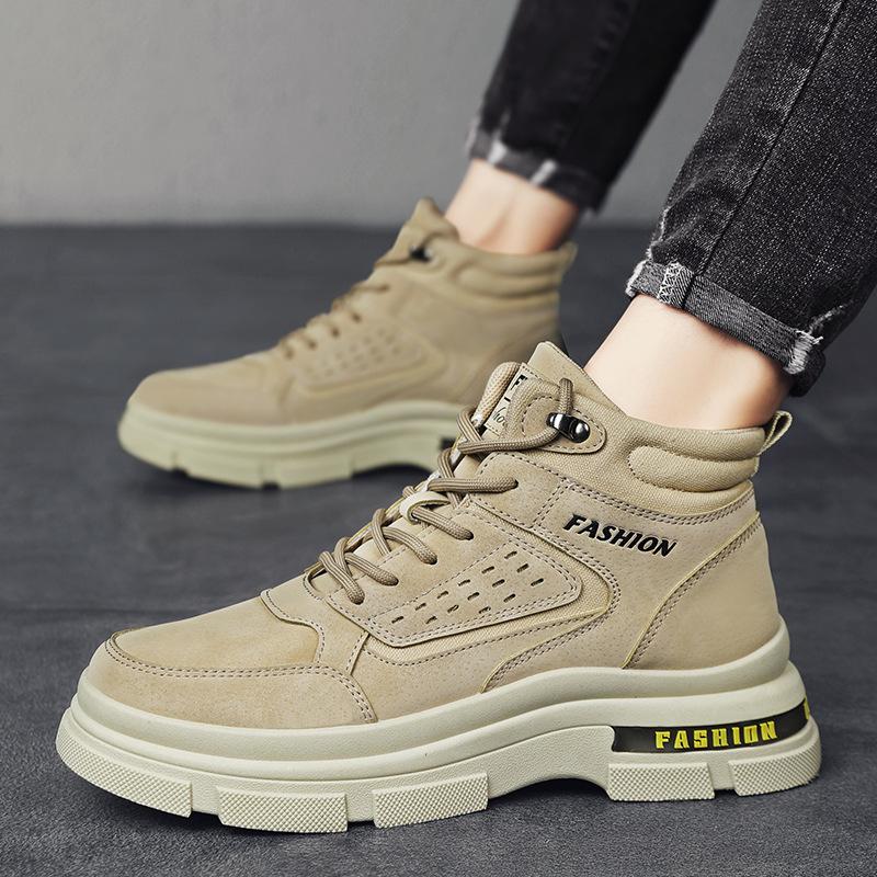 Autumn Mid-Top Martin Men's Shoes Workwear Casual Shoes Trendy Fashion Sneakers Platform Martin Boots Outdoor Climbing Boots