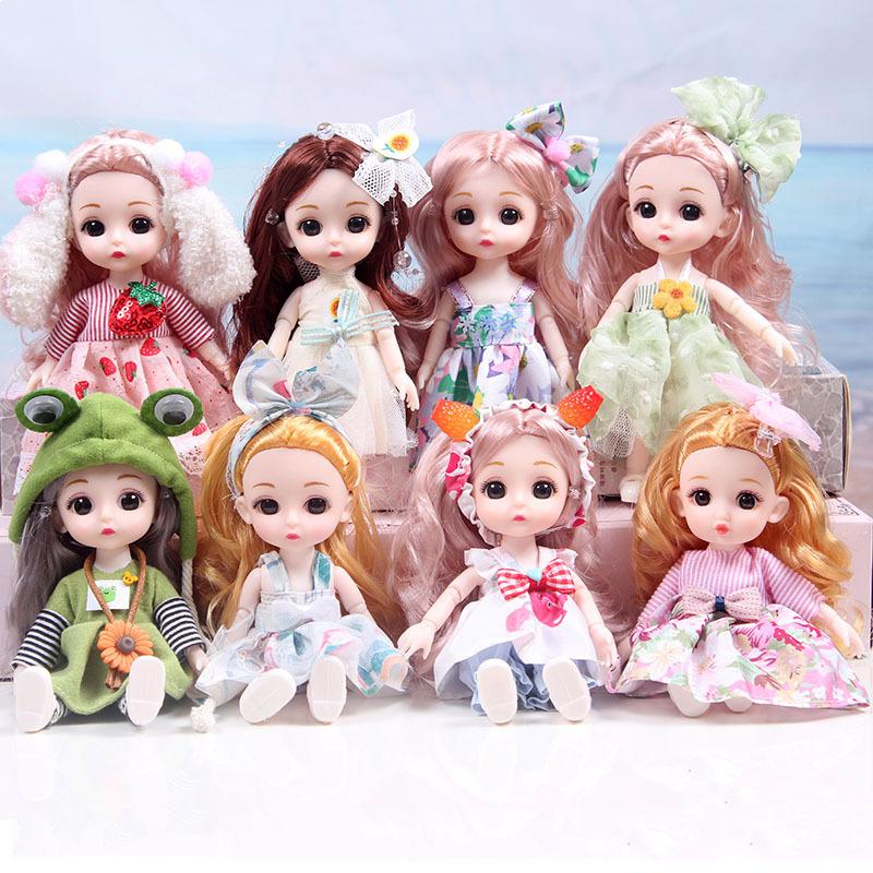 mini multi-joint molly girl doll 17cm dress-up constant tide confused barbie doll toy set