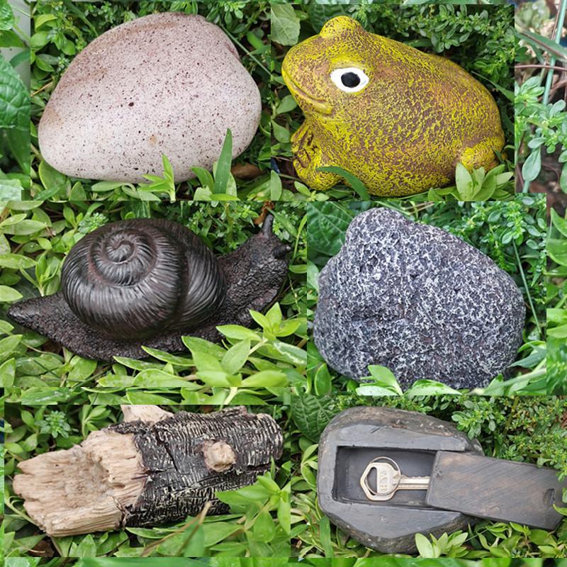 cross-border european and american market resin key hidden box creative outdoor garden decoration artificial stone key hidden device