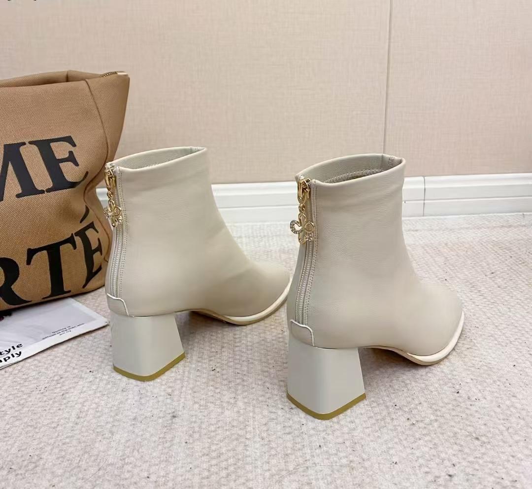 女式真皮马丁靴 韩版秋冬过膝长靴 Shoes 女靴鞋真皮长款 时尚潮流女士皮靴