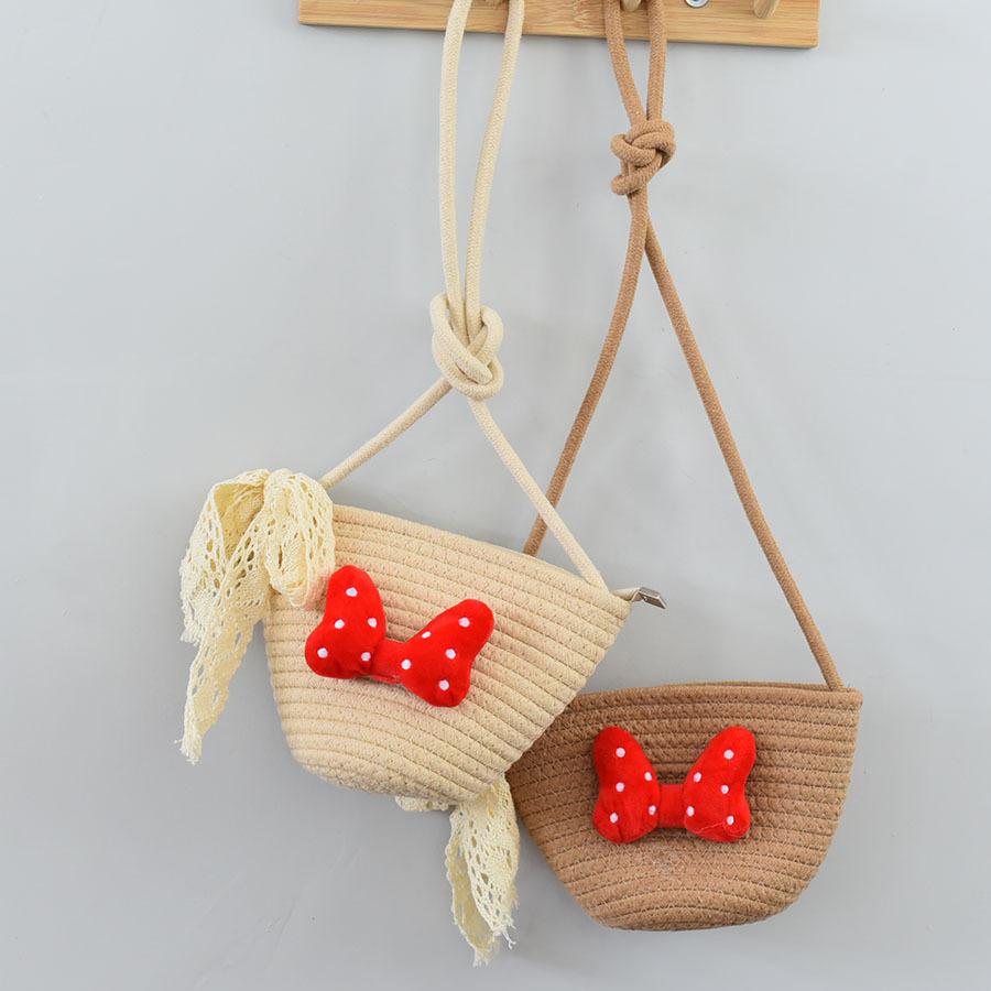rattan children's basket crossbody woven bag cute matching bag straw women's shoulder beach bag