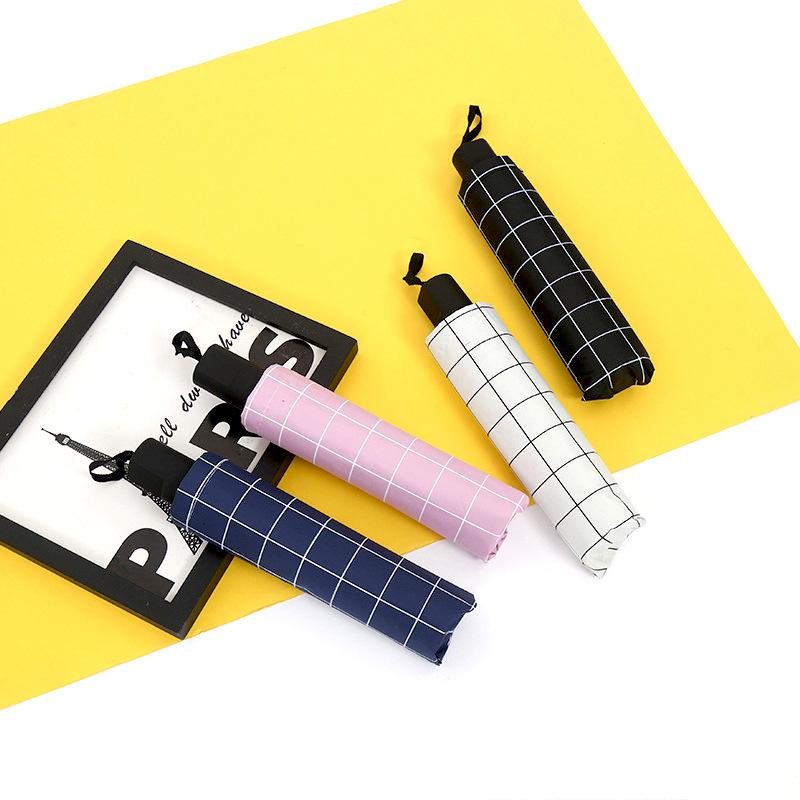 umbrella sun protection umbrella simple striped folding rain or shine dual-use umbrella korean fresh vinyl sun umbrella