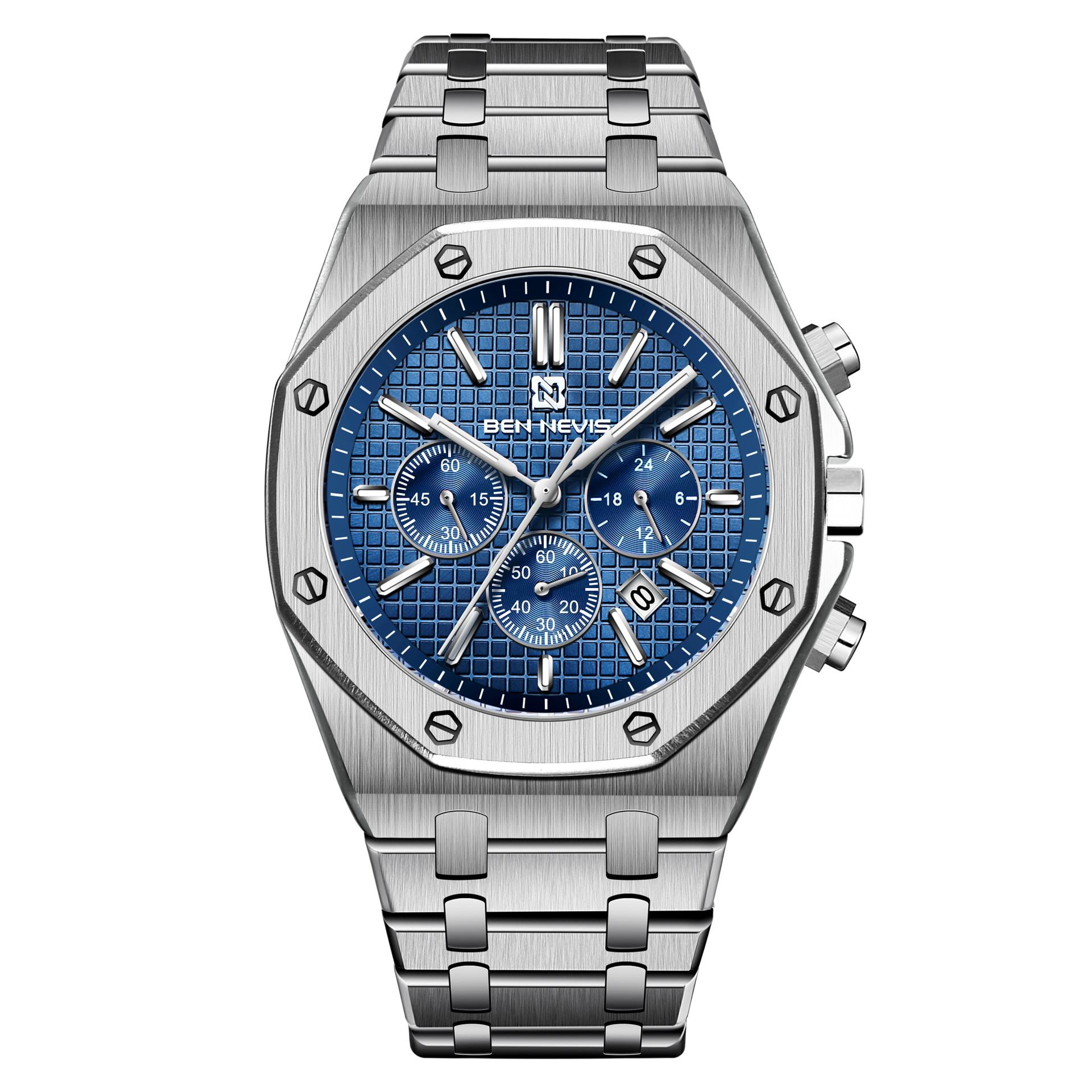 Ben Nevis Bennivi Men's Steel Belt Calendar Fashion Waterproof Quartz Six-Pin Cross-Border Watch Men's Watch