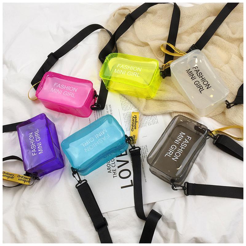 cross-border bag for women 2024 new korean style transparent jelly pack trendy women's bags fashion shoulder messenger bag wholesale