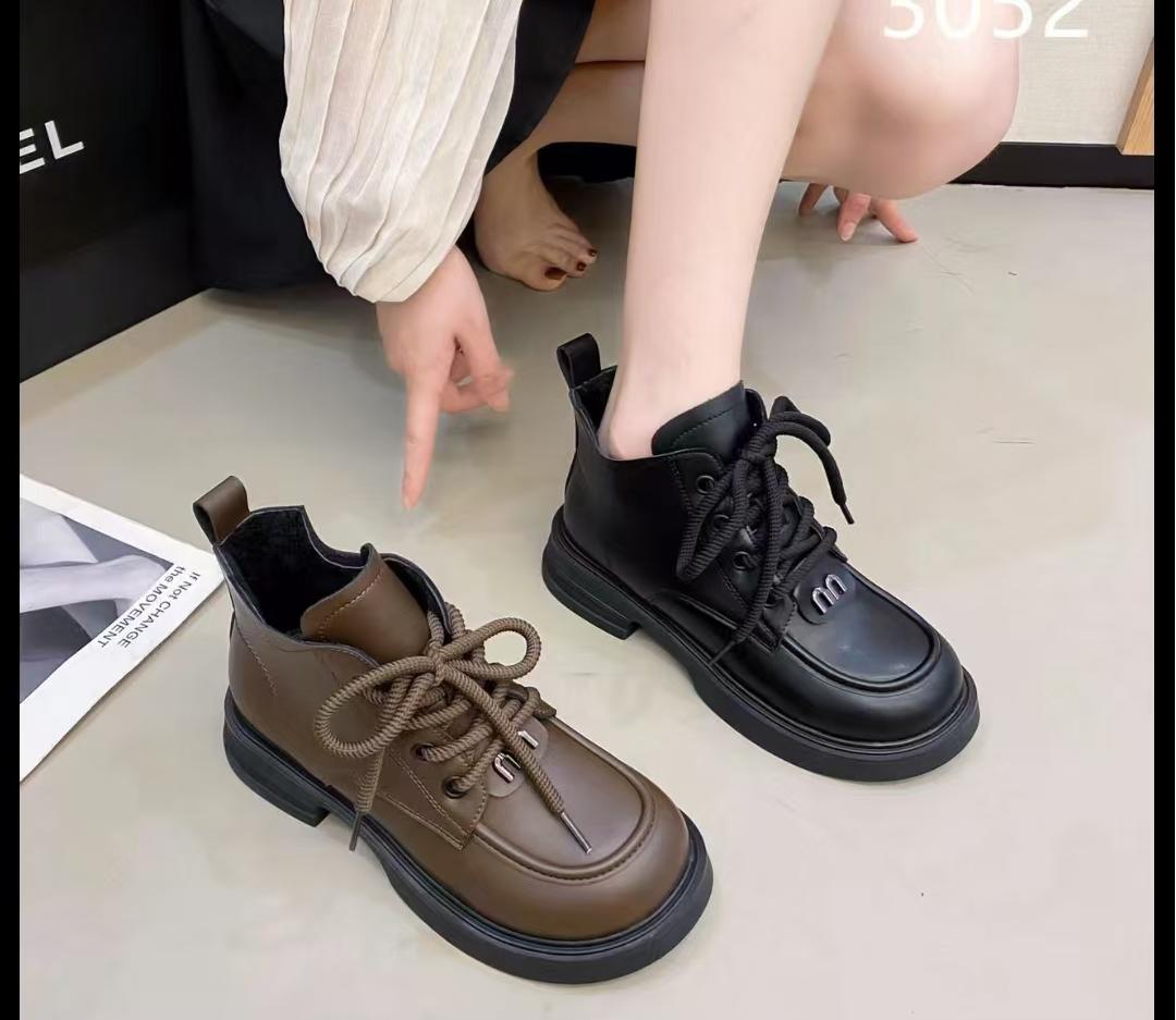 秋冬新款女式真皮马丁靴 韩版时尚过膝靴女 高品质真皮靴子 Shoes女靴鞋真皮长款潮流靴子