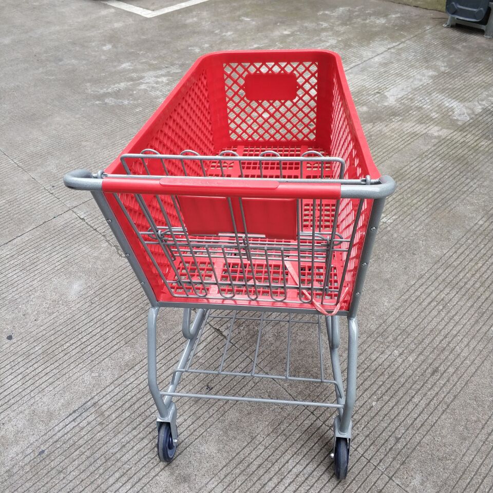 Direct sales of 100L American plastic trolleys, American semi-plastic trolleys and plastic shopping trolleys Specification image