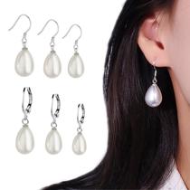 water drop pearl earrings retro short eardrops sweet elegance classic style earrings 2024 new shell pearls ear hook