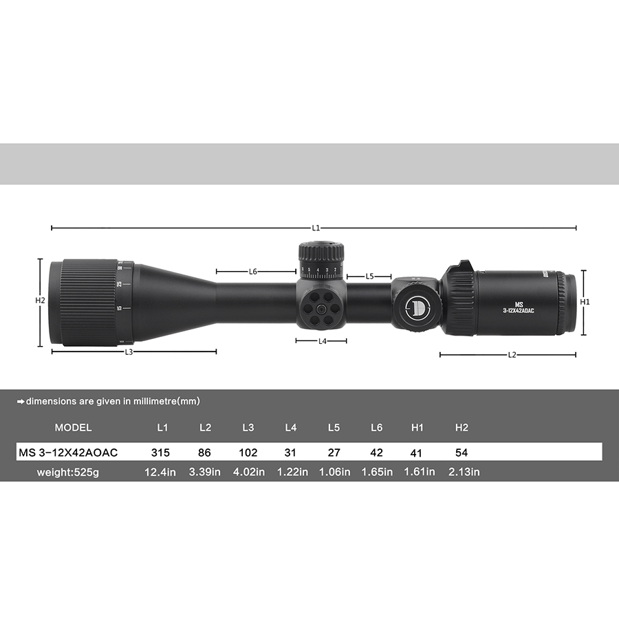The new Discovery MS 3-12X42AOE classic model features a front focusing lens with a light bar lock and a cross-shaped telescope bird-finding mirror pic 4