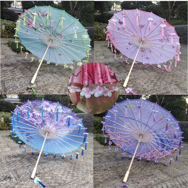 ancient style han chinese clothing tassel umbrella performance umbrella petal umbrella photography props umbrella dance silk umbrella craft ancient point oiled paper umbrella