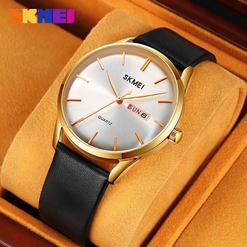 skmei fashion simple business men's quartz watch cross-border scale double calendar men's quartz watch