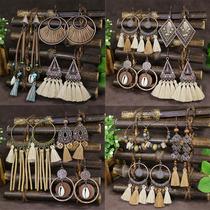 Hot Sale at AliExpress Hot Sale Brown Tassel Shell Earrings Jewelry Geometric Vaion Style Ancient Egypt Vintage Earrings Female