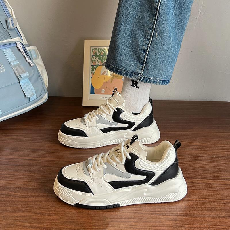 2023 Spring New Easy Wear Borad Shoe Female Students Korean Casual Ins Color Matching Thick Bottom Sports Shoes Wholesale
