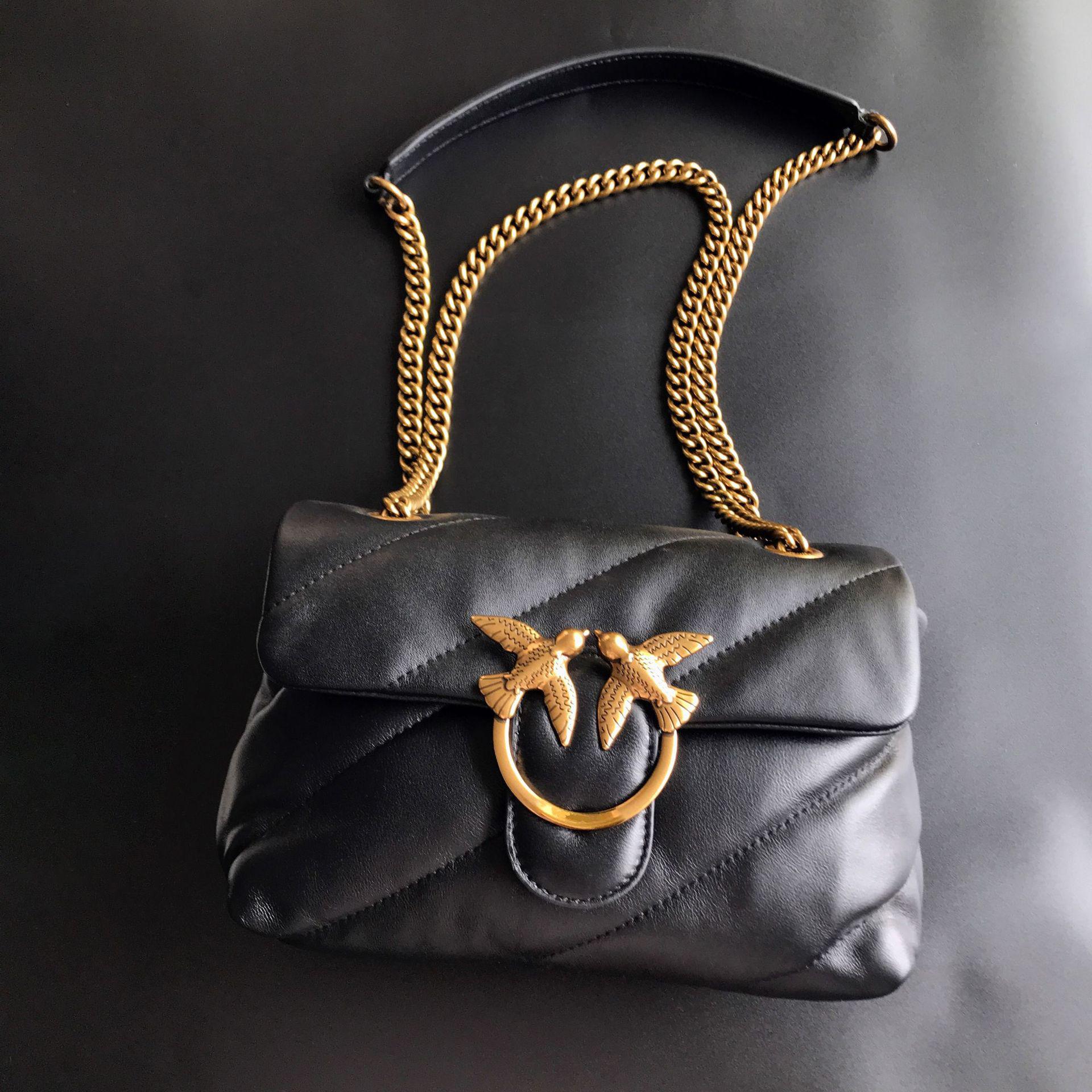 new high quality sheepskin pinko same puff pillow bag mini crossbody chain puff swallow bag women's bag