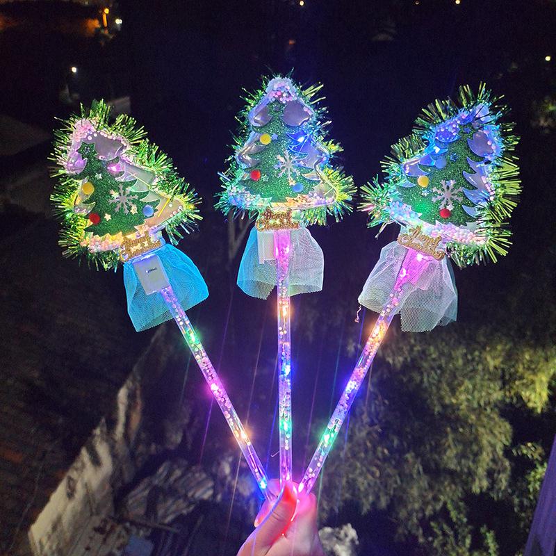 New Gold Silk Christmas Tree Glow Stick Magic Wand Festival Atmosphere Glow Stick Christmas Toys Christmas