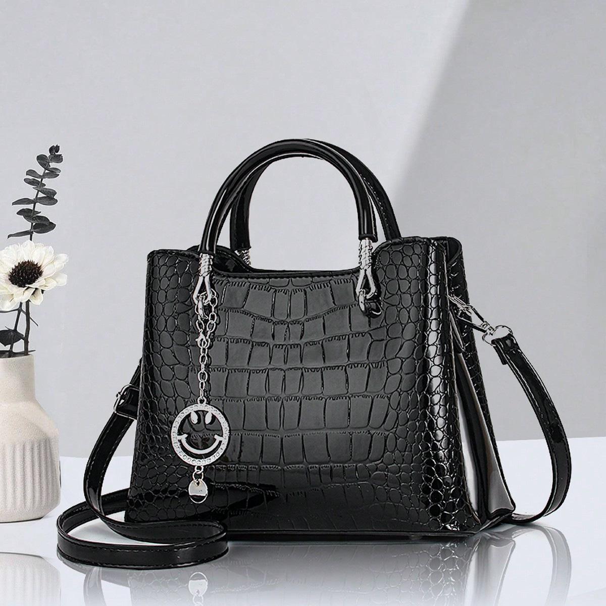 [Shichen Women's Bag] 2024 Spring and Summer New Elegant Handbag Crocodile Pattern Fashion Crossbody Commuter Bag Shoulder Bag