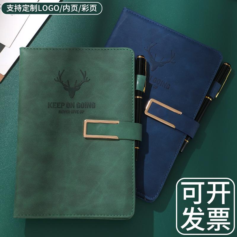 processing a5b5 notebook leather buckle notebook book business office journal book gift suit customization