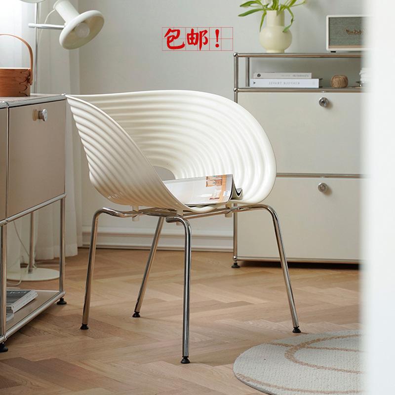 shell chair dining chair home nordic vintage chair dressing minimalist creative designer instagram mesh red chair