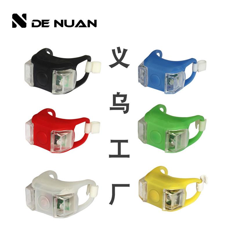 bicycle silicone frog light mountain bike safety alarm lamp six generation portable 2led taillight night riding safety taillight
