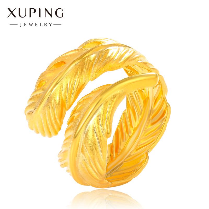 xuping jewelry simulation gold plated love secret feather open ring fashion personality female domineering ring