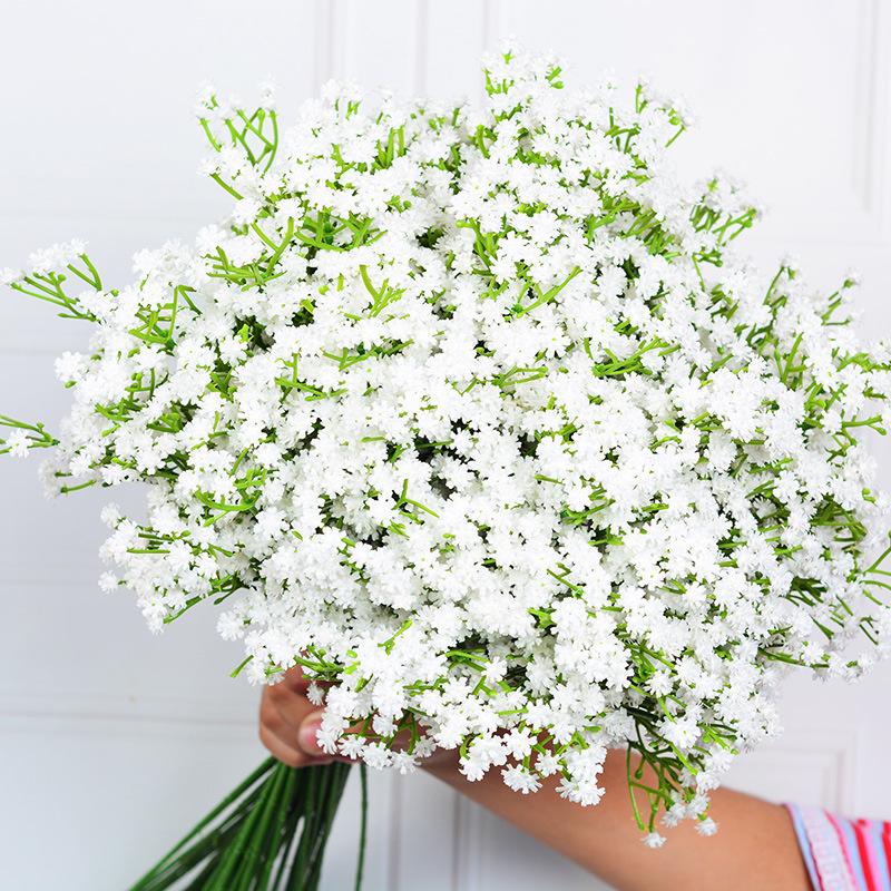 artificial starry sky bridal wedding decorative hand bouquet plastic soft glue feel 3 fork starry sky artificial flower