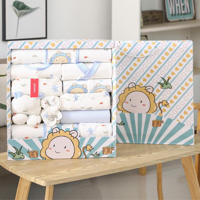 newborn baby clothes suit pure cotton autumn and winter new born newly born gift for one month old baby supplies gift box