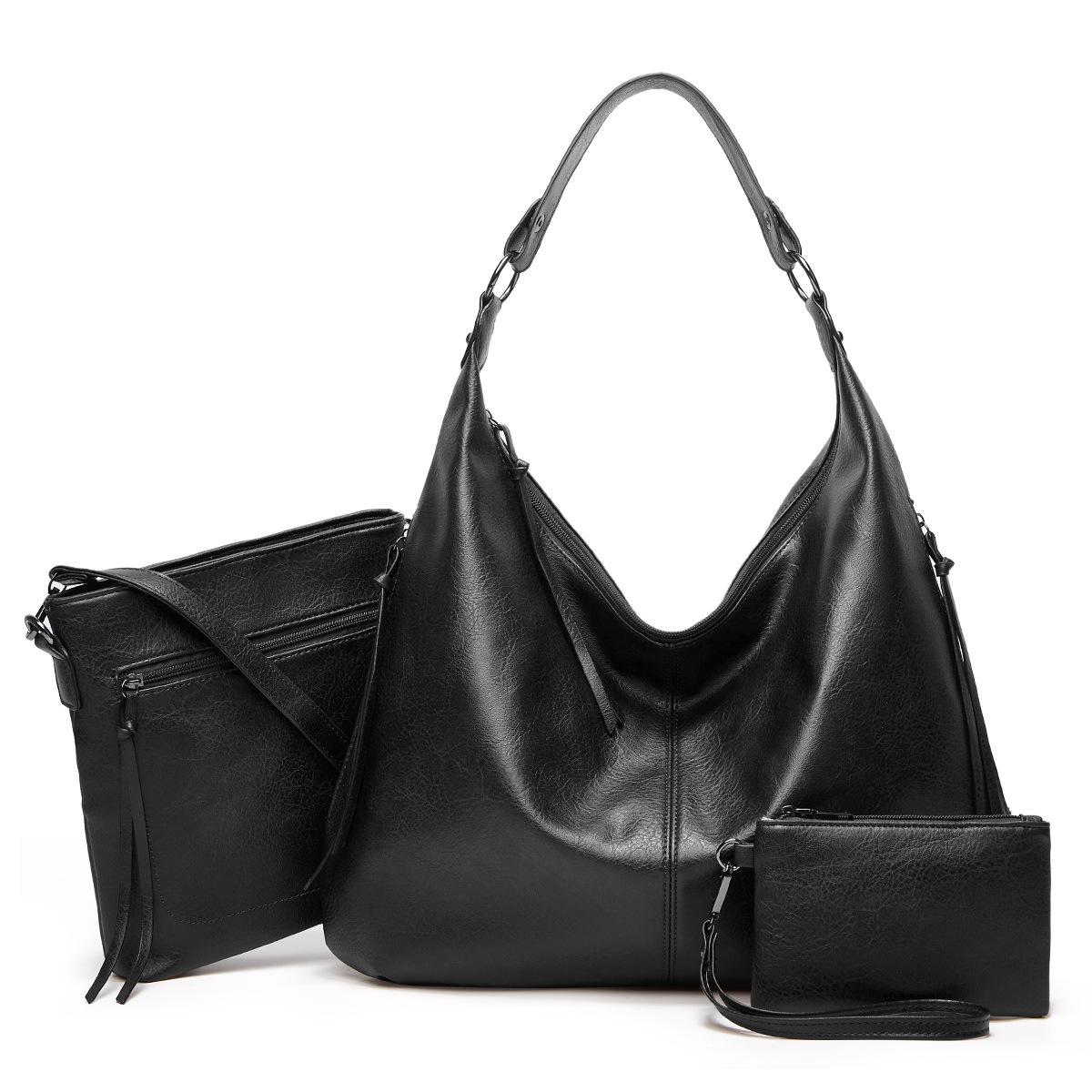 2023 New Fashion Combination Bags Three-Piece Shoulder Messenger Handbag Factory Soft Surface Lady's Pu Bag Generation