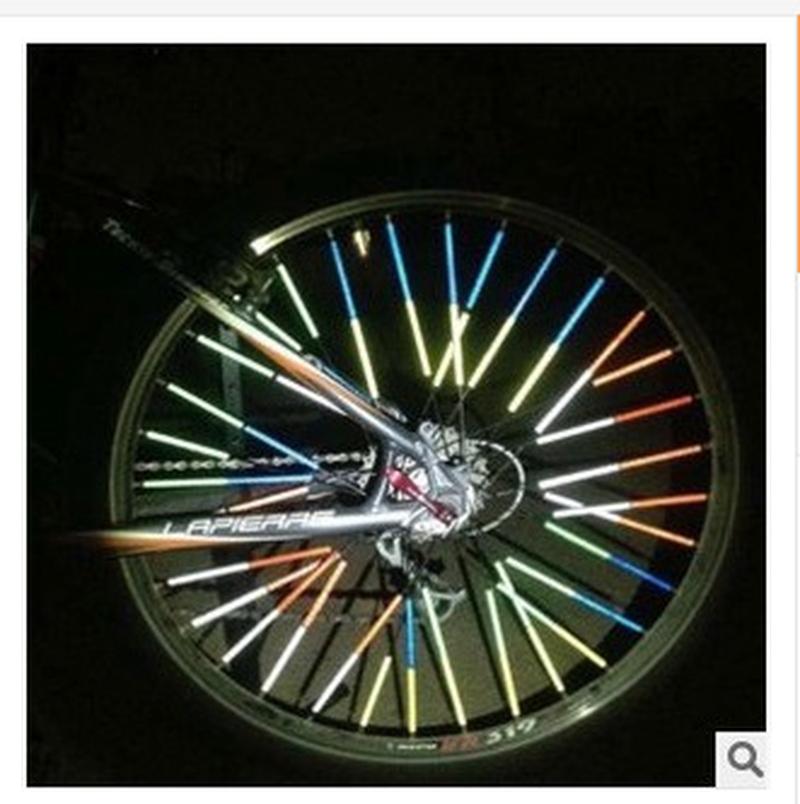colorful bicycle spoke reflective stick mountain bike decoration spokes reflective card strip fixed gear bike reflective stick