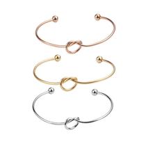 2mm thick stainless steel love knotted bracelet heart shaped open bracelet bracelet knot bangle jewelry